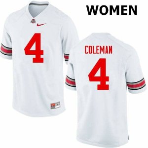 NCAA Ohio State Buckeyes Women's #4 Kurt Coleman White Nike Football College Jersey KVA3445LT